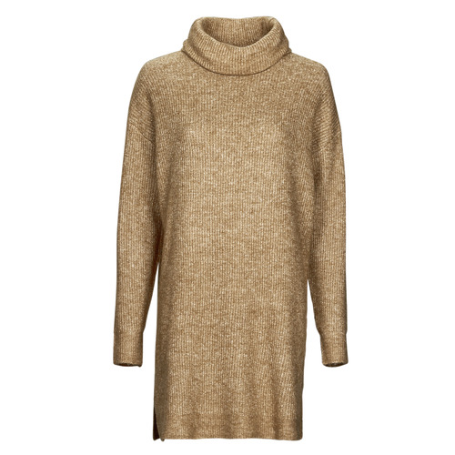 Kleidung Damen Kurze Kleider Vila VICILIA ROLLNECK L/S KNIT TUNIC/SU Camel