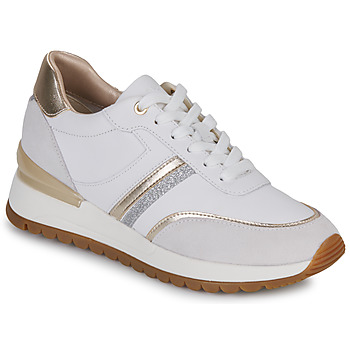 Schuhe Damen Sneaker Low Geox D DESYA Weiss / Beige / Gold