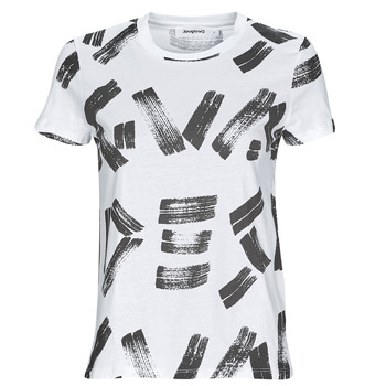 Kleidung Damen T-Shirts Desigual TS_GLASGOW Weiss / Schwarz