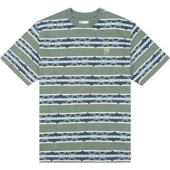 Kleidung Herren T-Shirts Penfield T-shirt à rayures géométriques  Laurel Wreath Grün