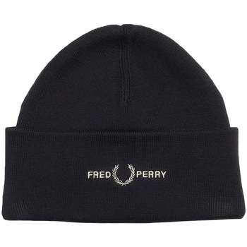 Accessoires Herren Mütze Fred Perry Graphic Beanie Schwarz