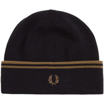 Accessoires Mütze Fred Perry Twin Tipped Merino Wool Beanie Schwarz