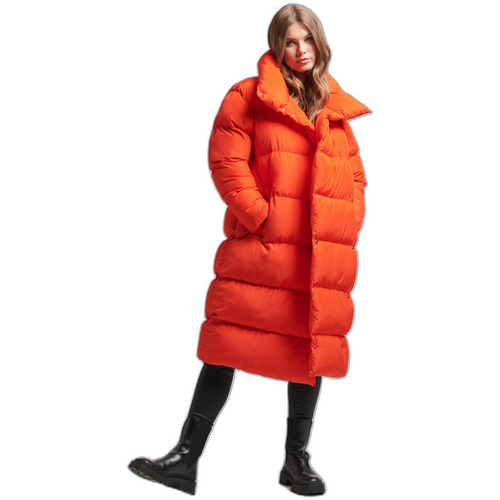 Kleidung Damen Daunenjacken Superdry Doudoune longue femme Orange