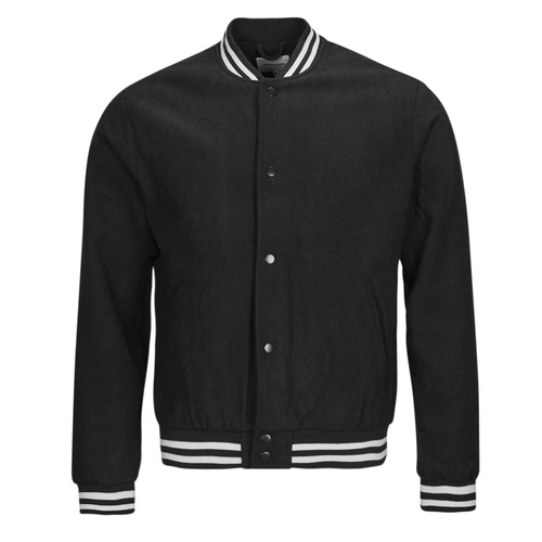 Kleidung Herren Jacken Jack & Jones JJZAC WOOL BOMBER Schwarz