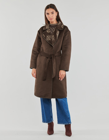 Kleidung Damen Mäntel Guess LUDOVICA LOGO WRAP COAT Braun