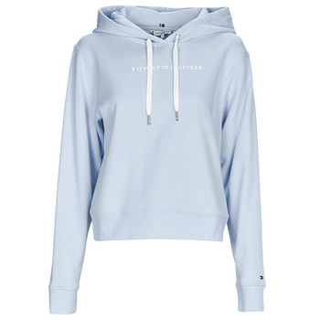 Kleidung Damen Sweatshirts Tommy Hilfiger REG FROSTED CORP LOGO HOODIE Blau / Himmelsfarbe