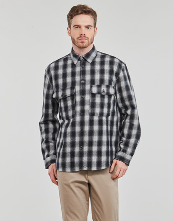 Kleidung Herren Langärmelige Hemden Selected SLHLOOSEMASON-FLANNEL OVERSHIRT NOOS Marine