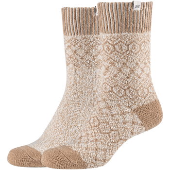 Accessoires Damen Socken & Strümpfe Skechers 2PPK Wm Casual Cozy Jacquard Socks Beige