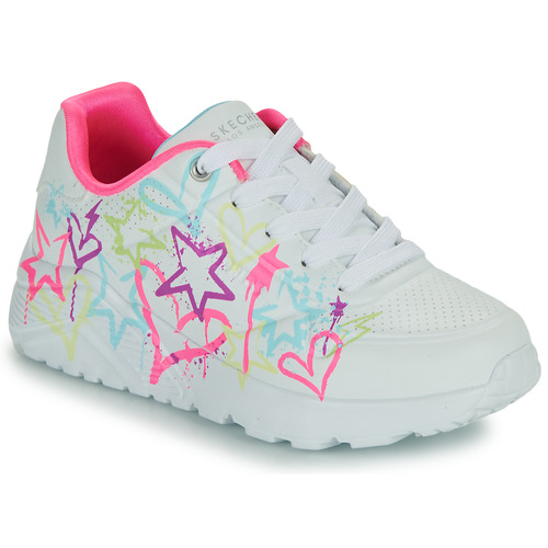 Schuhe Mädchen Sneaker Low Skechers UNO LITE - MY DRIP Weiss / Rosa