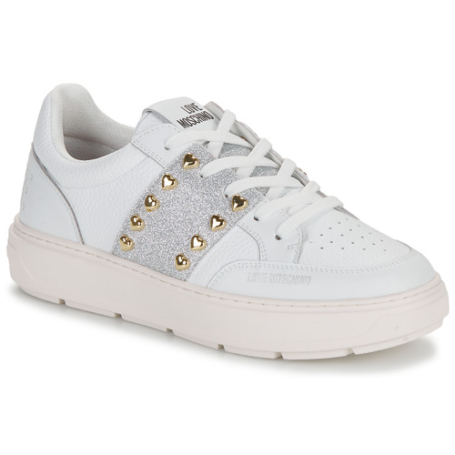 Schuhe Damen Sneaker Low Love Moschino BOLD LOVE Weiss / Silbern