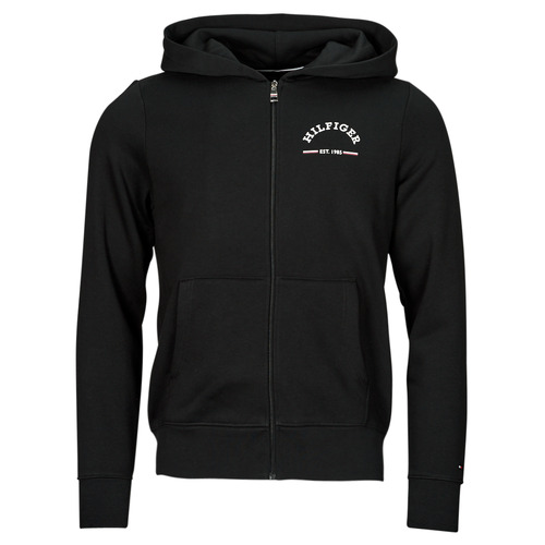 Kleidung Herren Sweatshirts Tommy Hilfiger ROUNDALL HOODED ZIP THROUGH Schwarz