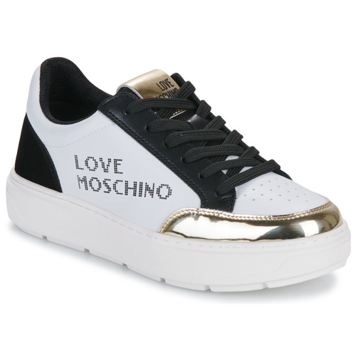 Schuhe Damen Sneaker Low Love Moschino BOLD LOVE Weiss / Schwarz / Gold