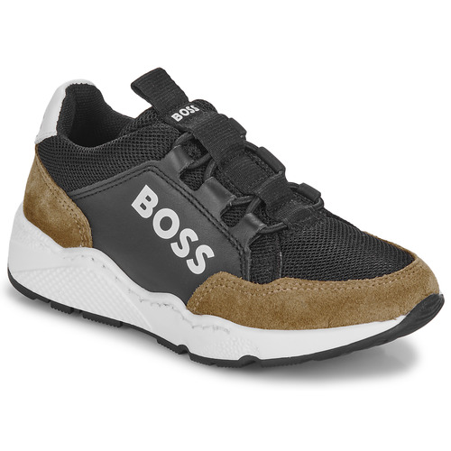 Schuhe Jungen Sneaker Low BOSS J51314/269 Schwarz / Camel / Weiss