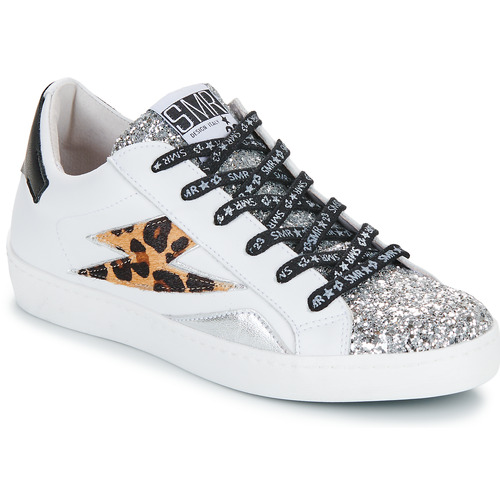 Schuhe Damen Sneaker Low Semerdjian  Weiss / Leopard / Silbern