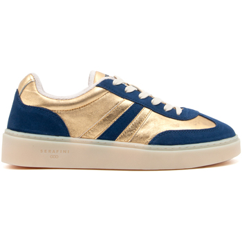 Schuhe Damen Sneaker Serafini COURT 01 GOLD BLU Blau