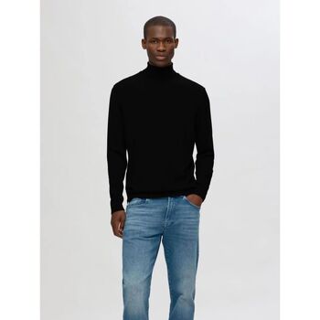 Kleidung Herren Pullover Selected 16094653 MERINO ROLL NECK-BLACK Schwarz