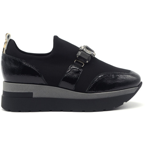 Schuhe Damen Slip on Comart sneaker con accessorio Schwarz