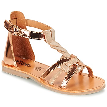 Schuhe Mädchen Sandalen / Sandaletten Citrouille et Compagnie GITANOLO Beige / Kupfer