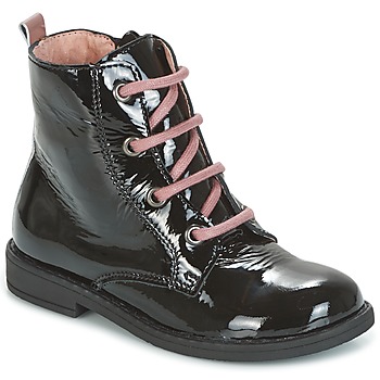 Schuhe Mädchen Boots Citrouille et Compagnie HEMANU Schwarz / Rosa