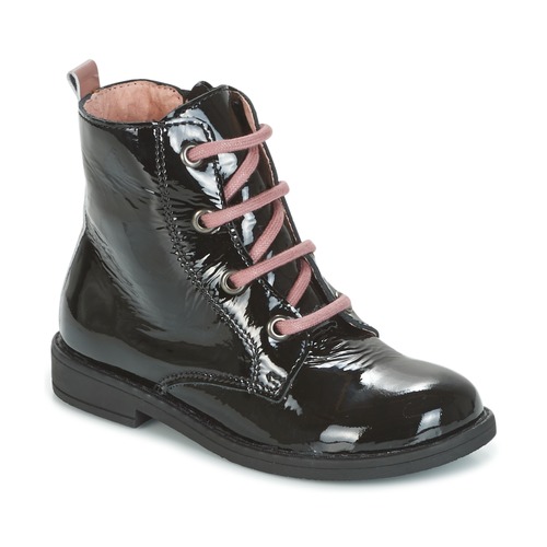 Schuhe Mädchen Boots Citrouille et Compagnie HEMANU Schwarz / Rosa