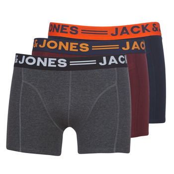 Undertøj Herre Trunks Jack & Jones JACLICHFIELD X 3 Grå / Sort / Bordeaux