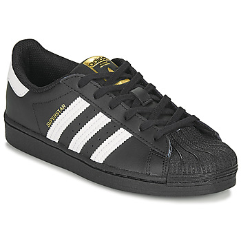 Sko Børn Lave sneakers adidas Originals SUPERSTAR C Sort / Hvid