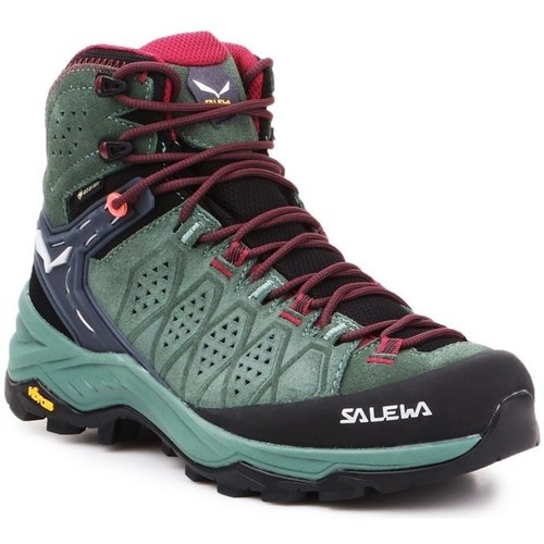 Sko Dame Vandresko Salewa WS Alp Trainer 2 Mid Gtx Sort, Grøn