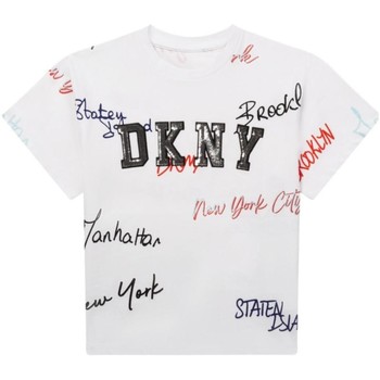 textil Pige T-shirts m. korte ærmer Dkny  Hvid