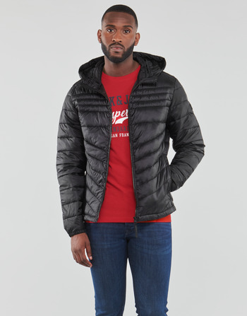 textil Herre Dynejakker Jack & Jones JJEHERO PUFFER HOOD Sort