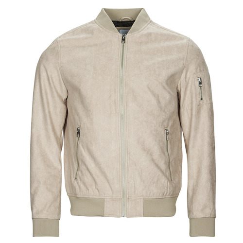 textil Herre Jakker Jack & Jones JJEROCKY FAUX SUEDE BOMBER Beige