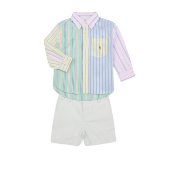 textil Dreng Sæt Polo Ralph Lauren LS BD SHRT S-SETS-SHORT SET Flerfarvet