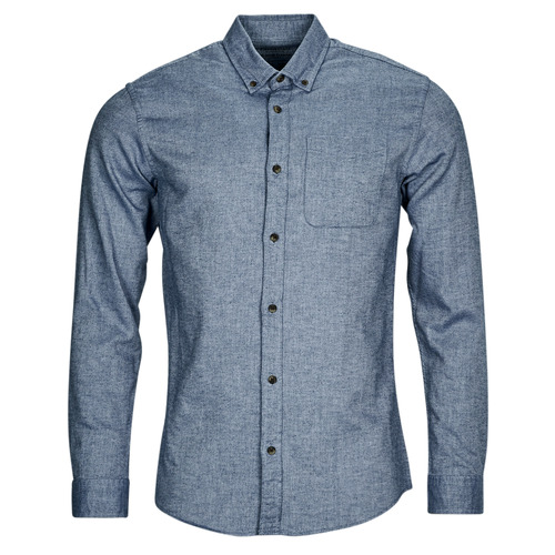 textil Herre Skjorter m. lange ærmer Jack & Jones JJECLASSIC MELANGE SHIRT LS SN Blå