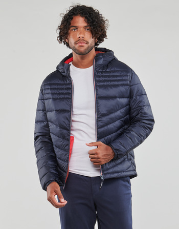 textil Herre Dynejakker Jack & Jones JJEFLY PUFFER HOOD Marineblå