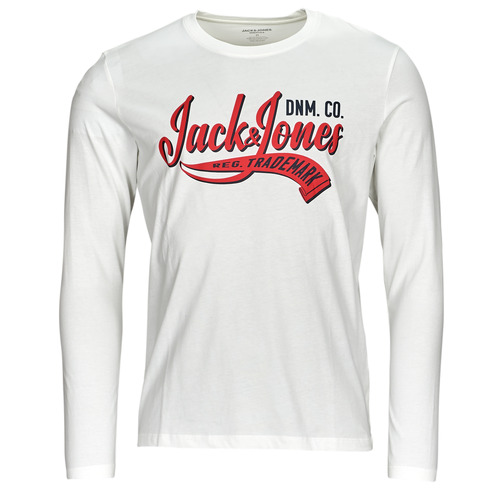 textil Herre Langærmede T-shirts Jack & Jones JJELOGO TEE LS O-NECK 2 COL AW23 SN Hvid