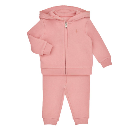 textil Pige Sæt Polo Ralph Lauren LSFZHOOD-SETS-PANT SET Pink