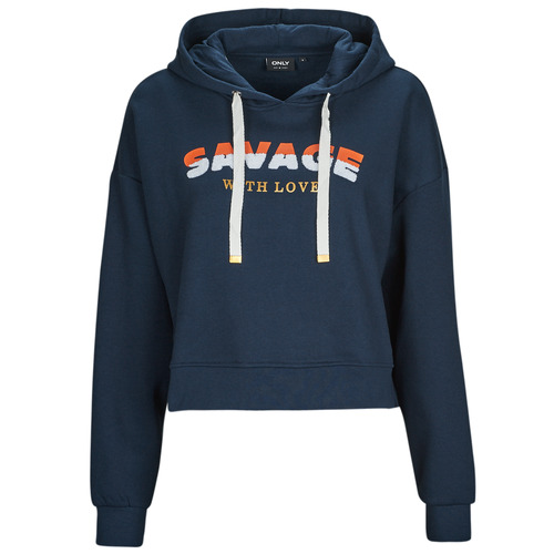 textil Dame Sweatshirts Only ONLPIXA L/S HOOD CS SWT Marineblå