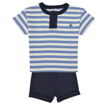 textil Dreng Sæt Petit Bateau MEDERIC Marineblå / Beige