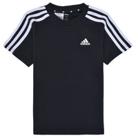 textil Børn T-shirts m. korte ærmer Adidas Sportswear LK 3S CO TEE Sort / Hvid