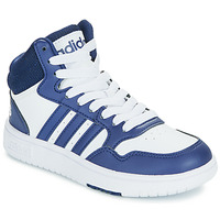 Sko Børn Høje sneakers Adidas Sportswear HOOPS 3.0 MID K Hvid / Blå