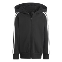 textil Børn Sportsjakker Adidas Sportswear Essentials 3-Stripes Zip Hooded Jacket Sort / Hvid