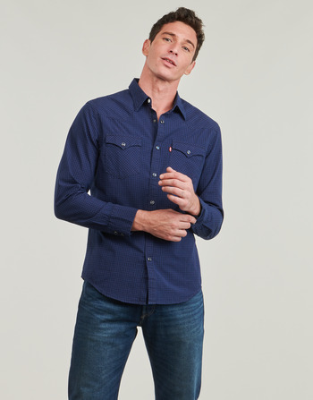 textil Herre Skjorter m. lange ærmer Levi's BARSTOW WESTERN STANDARD Marineblå