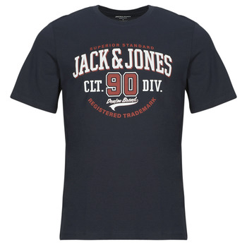 textil Herre T-shirts m. korte ærmer Jack & Jones JJELOGO Marineblå