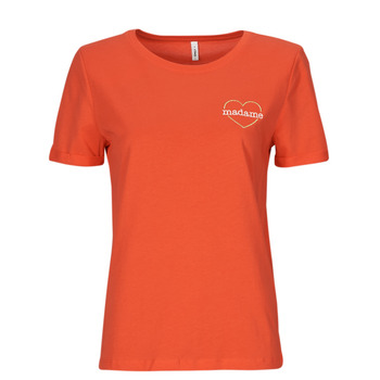 textil Dame T-shirts m. korte ærmer Only ONLBEATE LIFE S/S HEART TOP CS JRS Rød