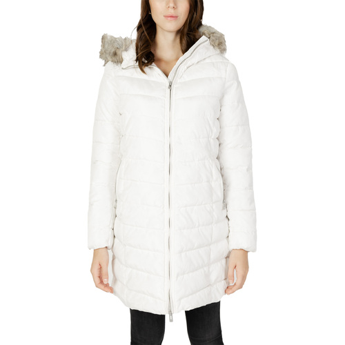 textil Dame Dynejakker Only ONLELLAN QUILTED HOOD FUR COAT CC OTW 15300255 Hvid