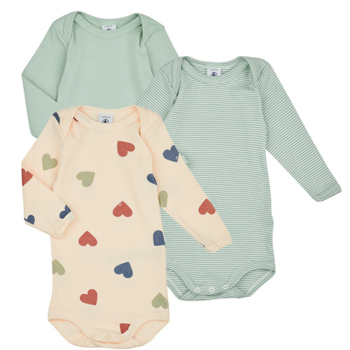 textil Børn Pyjamas / Natskjorte Petit Bateau BODY US ML PACK X3 Grøn