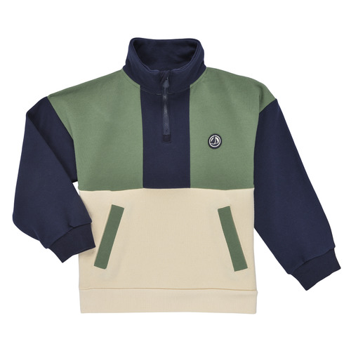 textil Dreng Sweatshirts Petit Bateau TREVOR Marineblå / Grøn / Beige