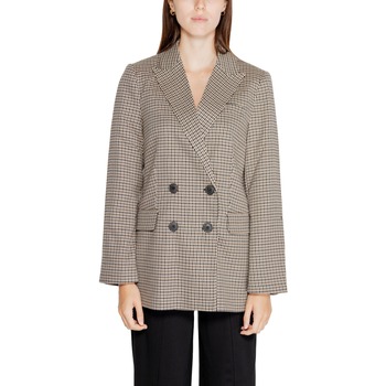 textil Dame Jakker / Blazere Only ONLLETTIE LS LOOSE CHECK BLAZER TLR 15328054 Beige