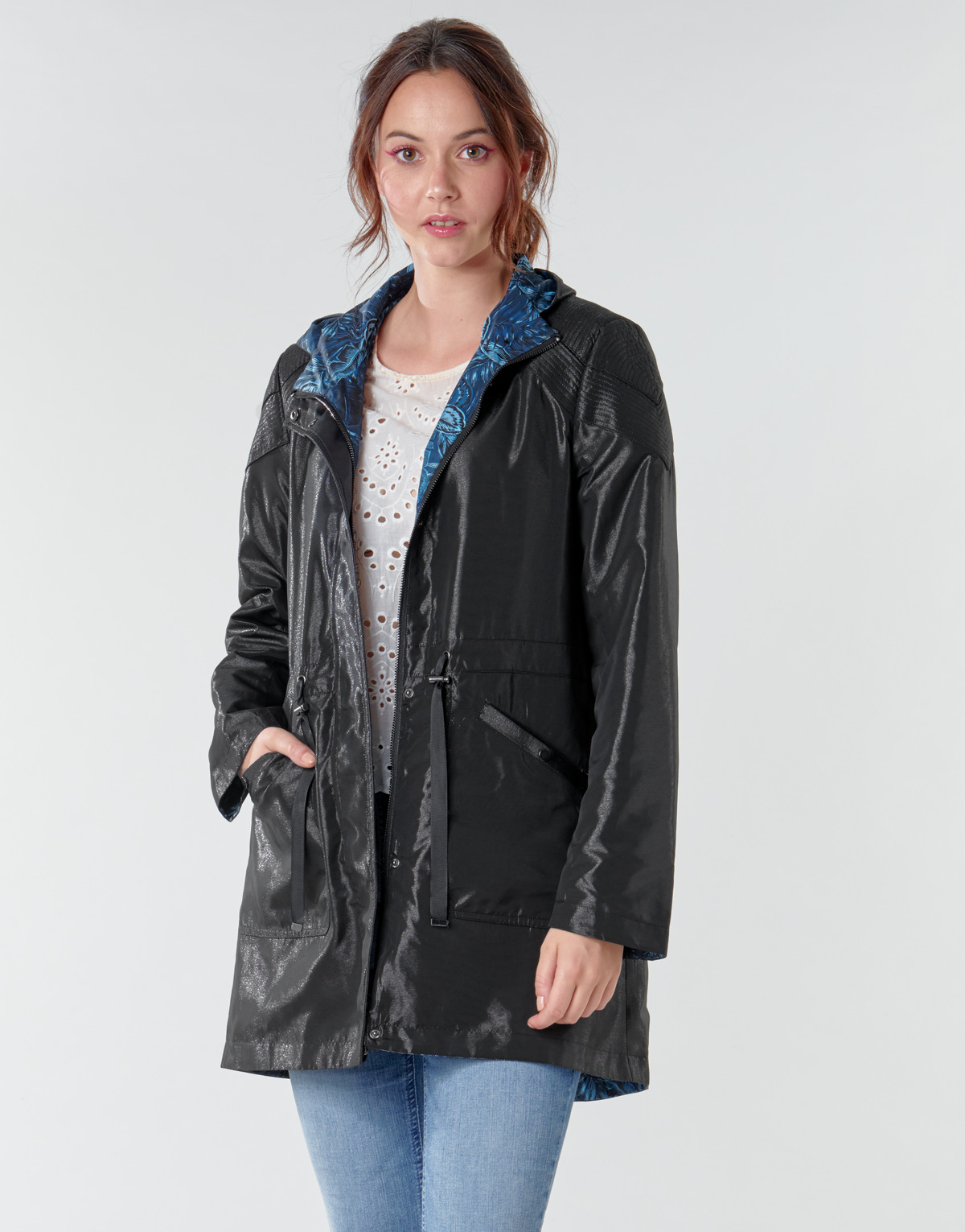 textil Mujer Parkas One Step FR42001 Negro