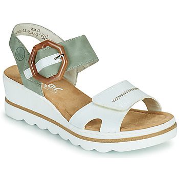 Zapatos Mujer Sandalias Rieker SOLLA Verde / Blanco