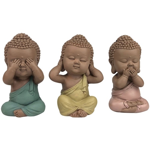 Casa Figuras decorativas Signes Grimalt Buda Linda Set 3 Unidades Multicolor